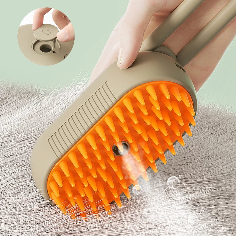 Electric Steam Spray Pet Brush – 3-in-1 Grooming & Hair Removal Comb
