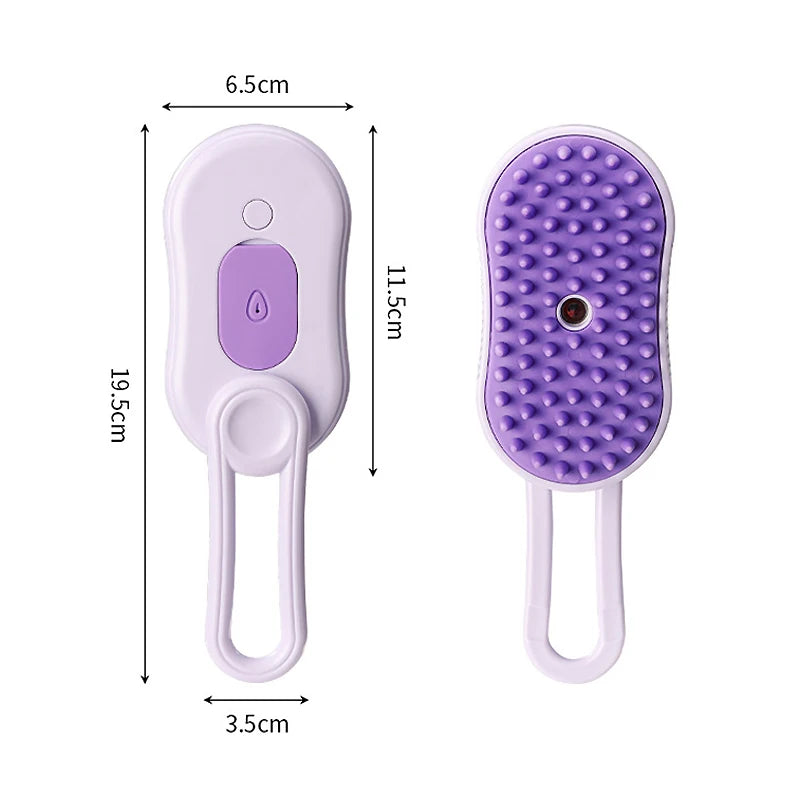Electric Steam Spray Pet Brush – 3-in-1 Grooming & Hair Removal Comb