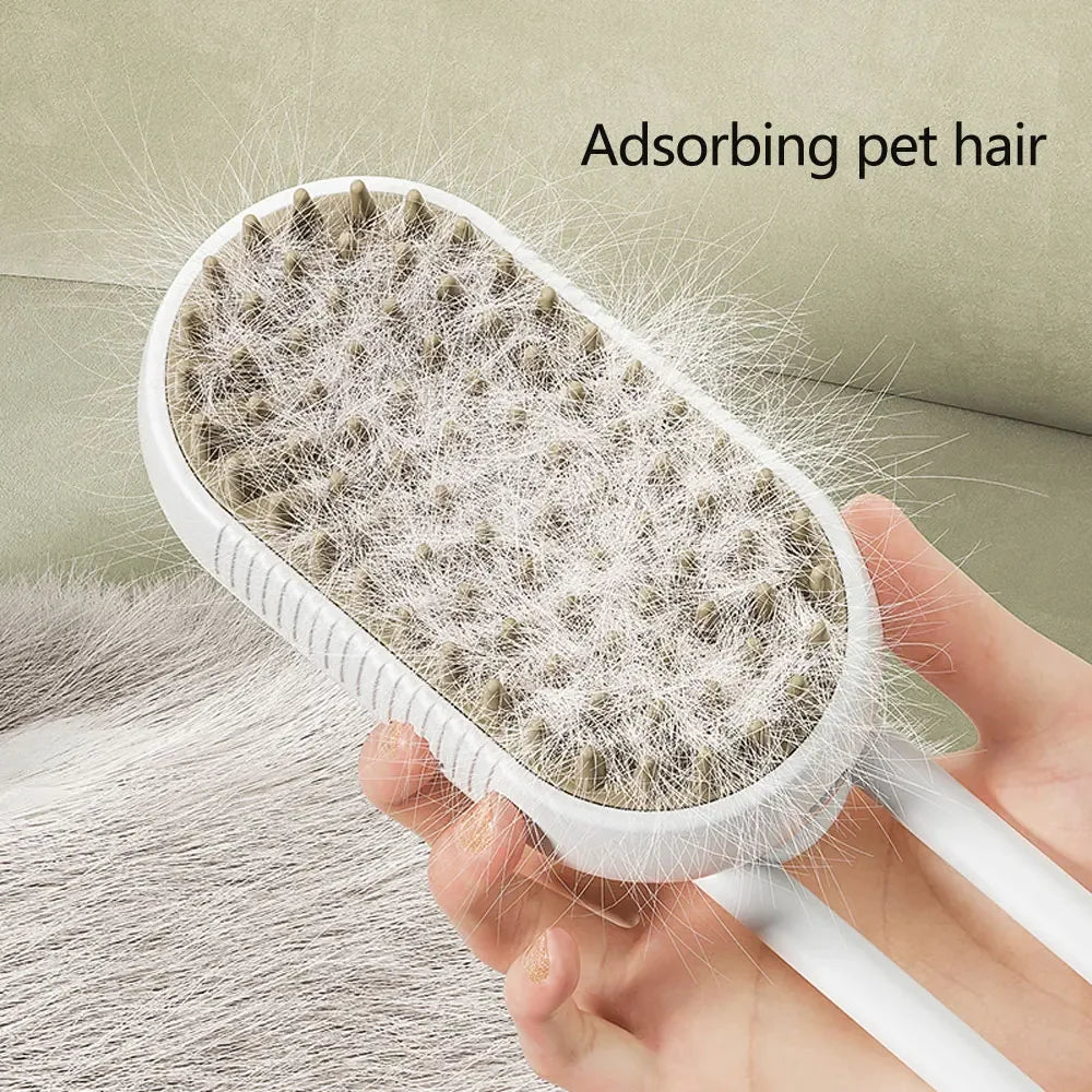 Electric Steam Spray Pet Brush – 3-in-1 Grooming & Hair Removal Comb