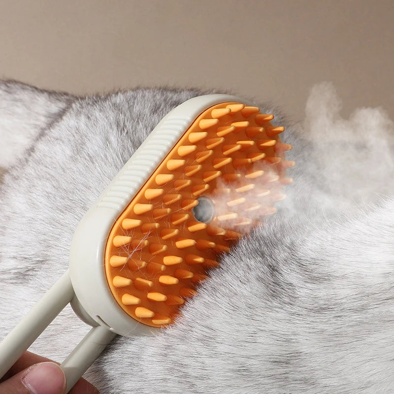 Electric Steam Spray Pet Brush – 3-in-1 Grooming & Hair Removal Comb