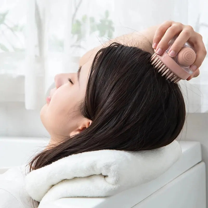 Pet Bath Brush with Shampoo Dispenser – Soft Silicone Grooming & Massage Brush