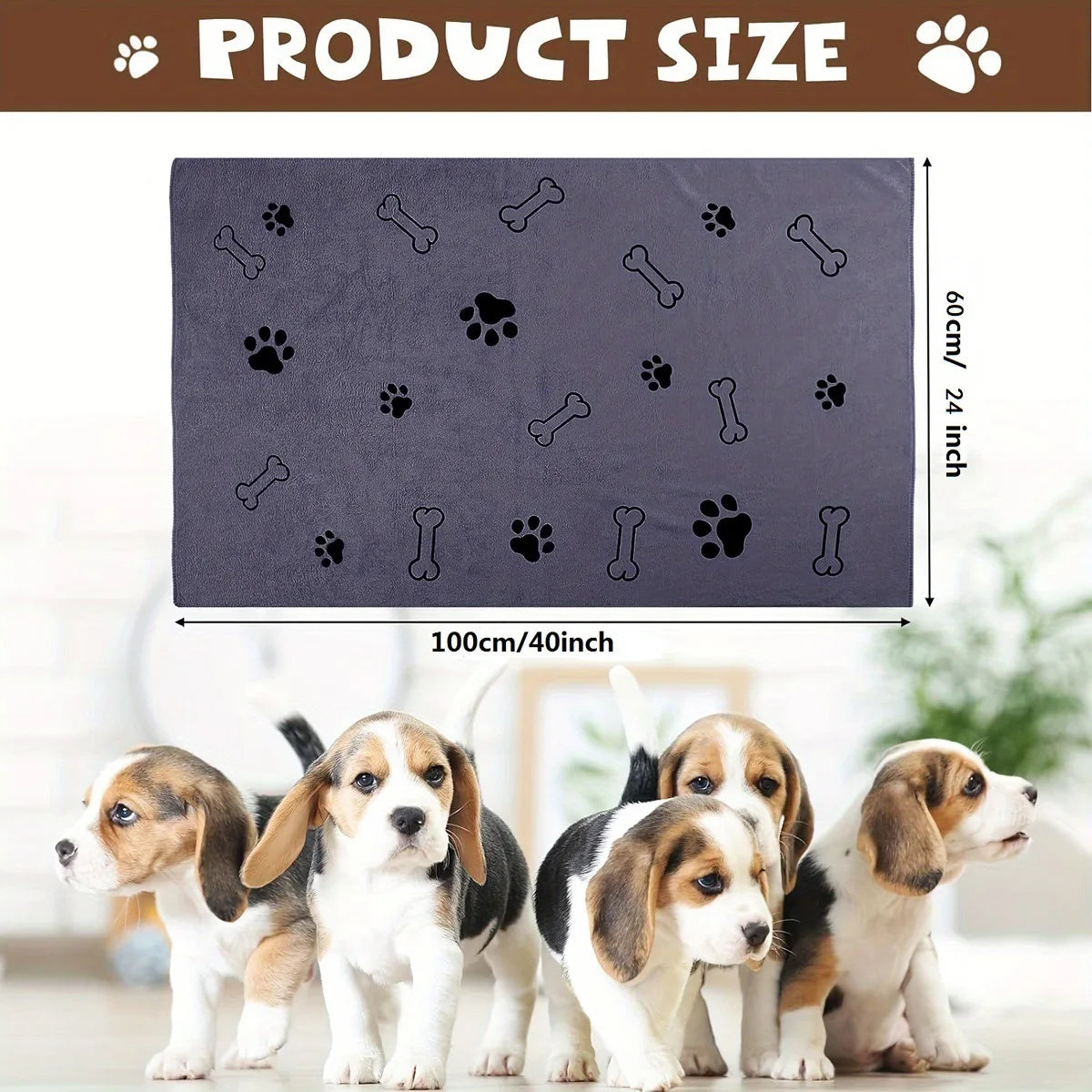 Super Absorbent Microfiber Pet Towel – Quick-Dry, Soft & Durable 1/3 pcs