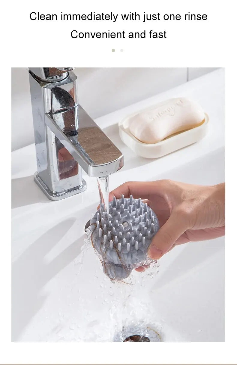 Pet Bath Brush with Shampoo Dispenser – Soft Silicone Grooming & Massage Brush