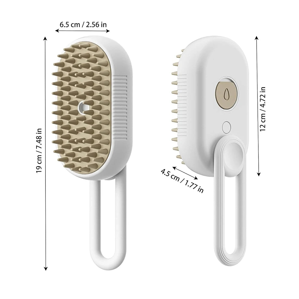 Electric Steam Spray Pet Brush – 3-in-1 Grooming & Hair Removal Comb